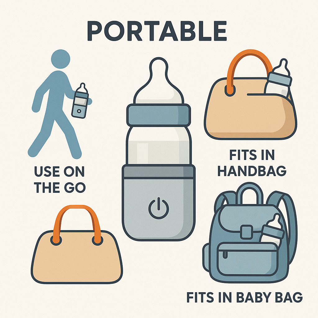 Baby Bottle Warmer - Portable & Rechargeable