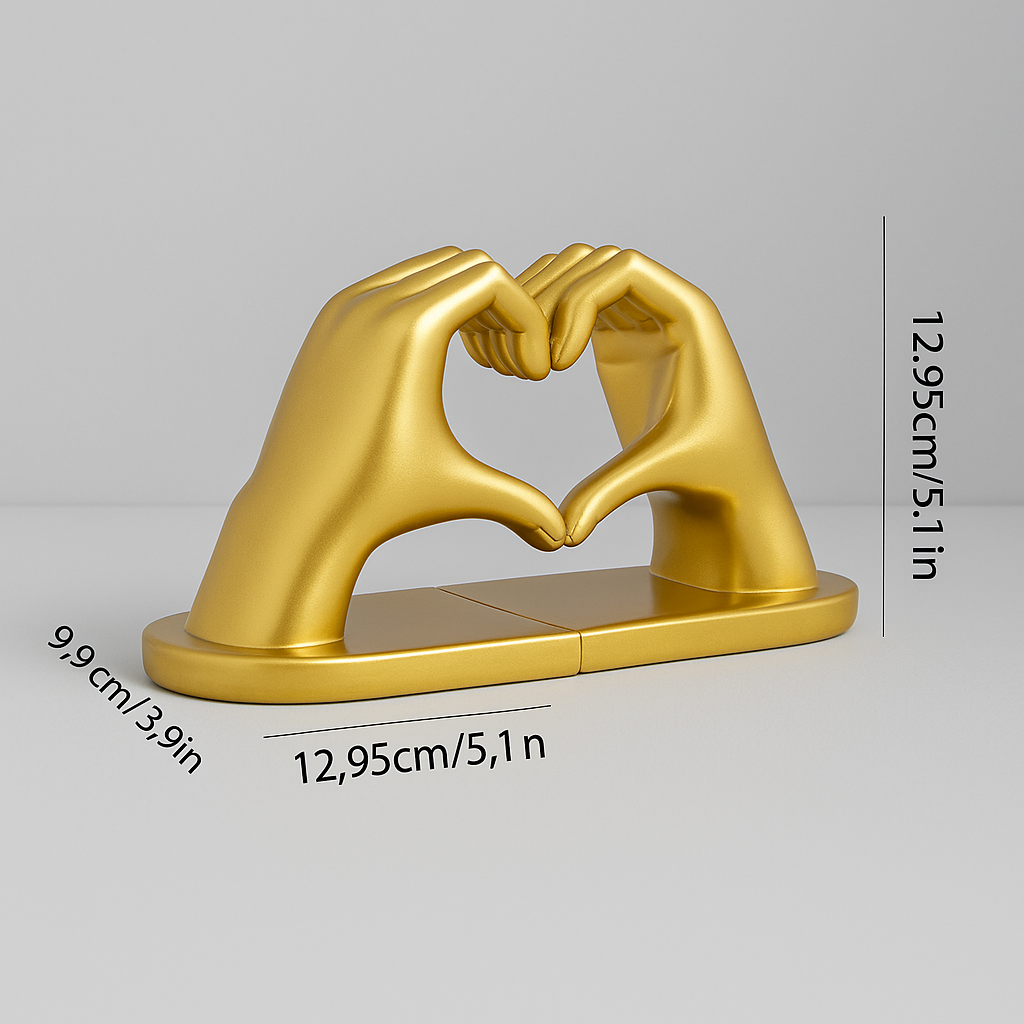 Heart-Hands Bookend Sculpture