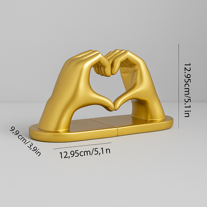 Heart-Hands Bookend Sculpture
