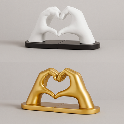 Heart-Hands Bookend Sculpture