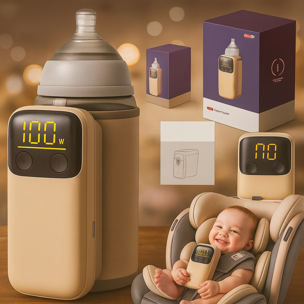 Baby Bottle Warmer - Portable & Rechargeable