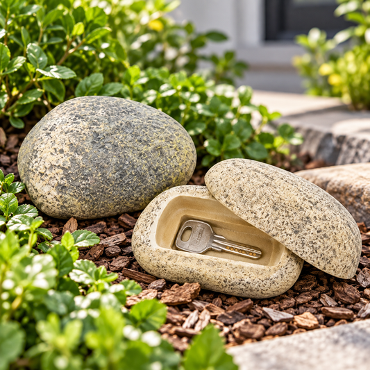 Outdoor Stone Key Hider – Hidden Spare Key Storage Rock