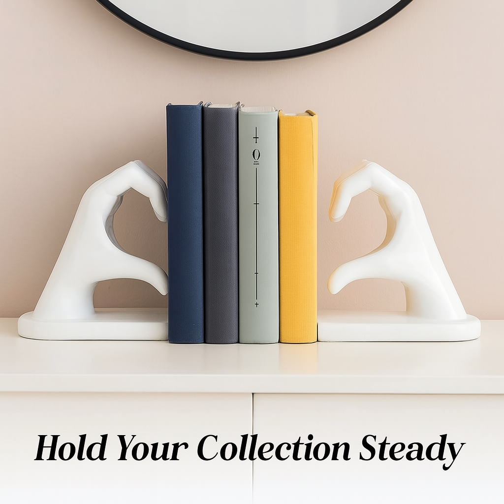 Heart-Hands Bookend Sculpture