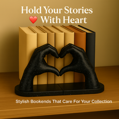 Heart-Hands Bookend Sculpture