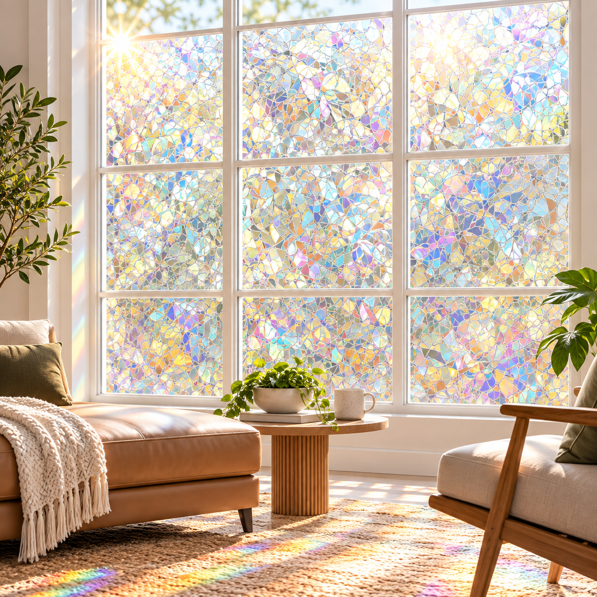 Rainbow Privacy Window Film | Iridescent Decorative Glass Film