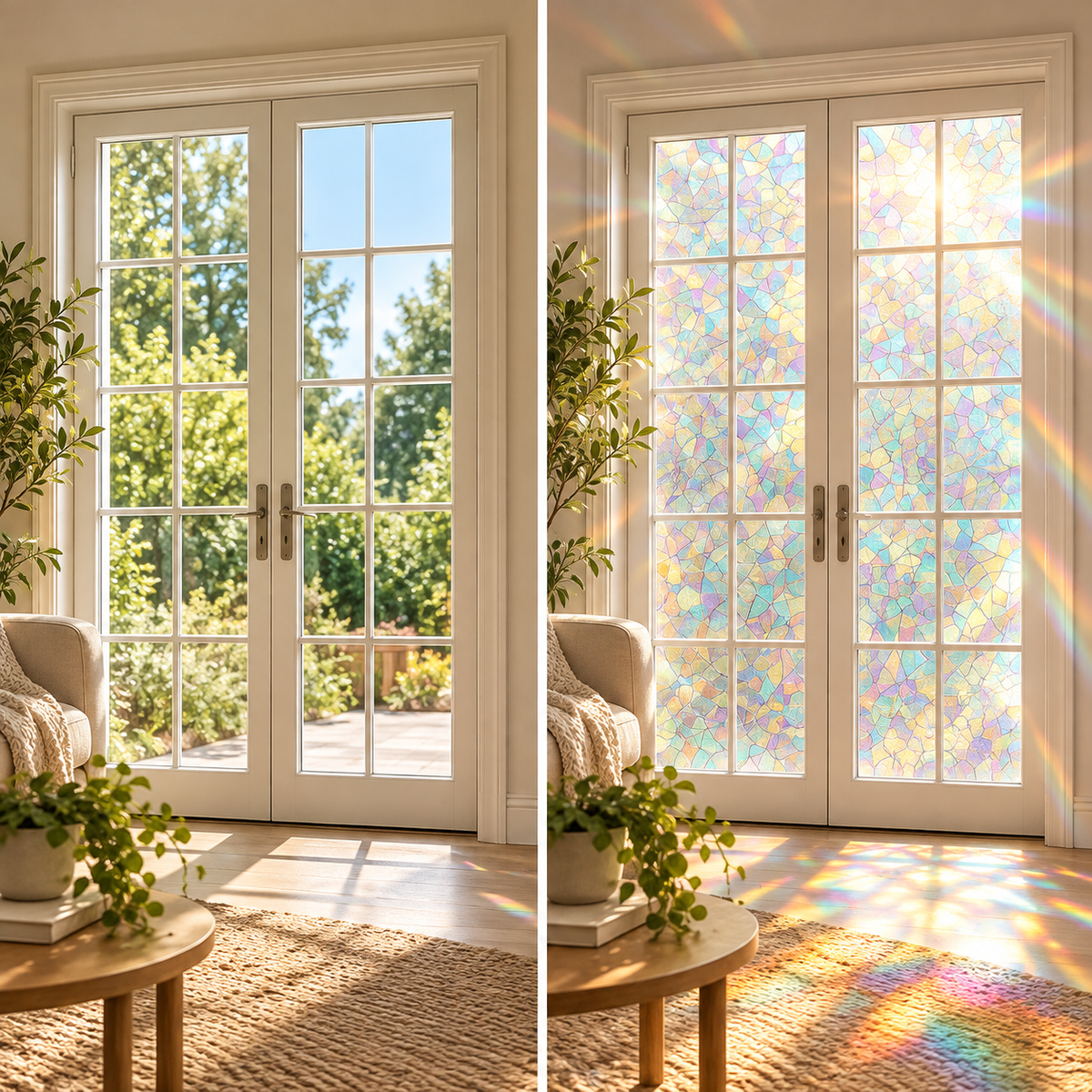 Rainbow Privacy Window Film | Iridescent Decorative Glass Film