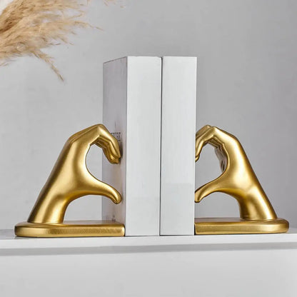 Heart-Hands Bookend Sculpture