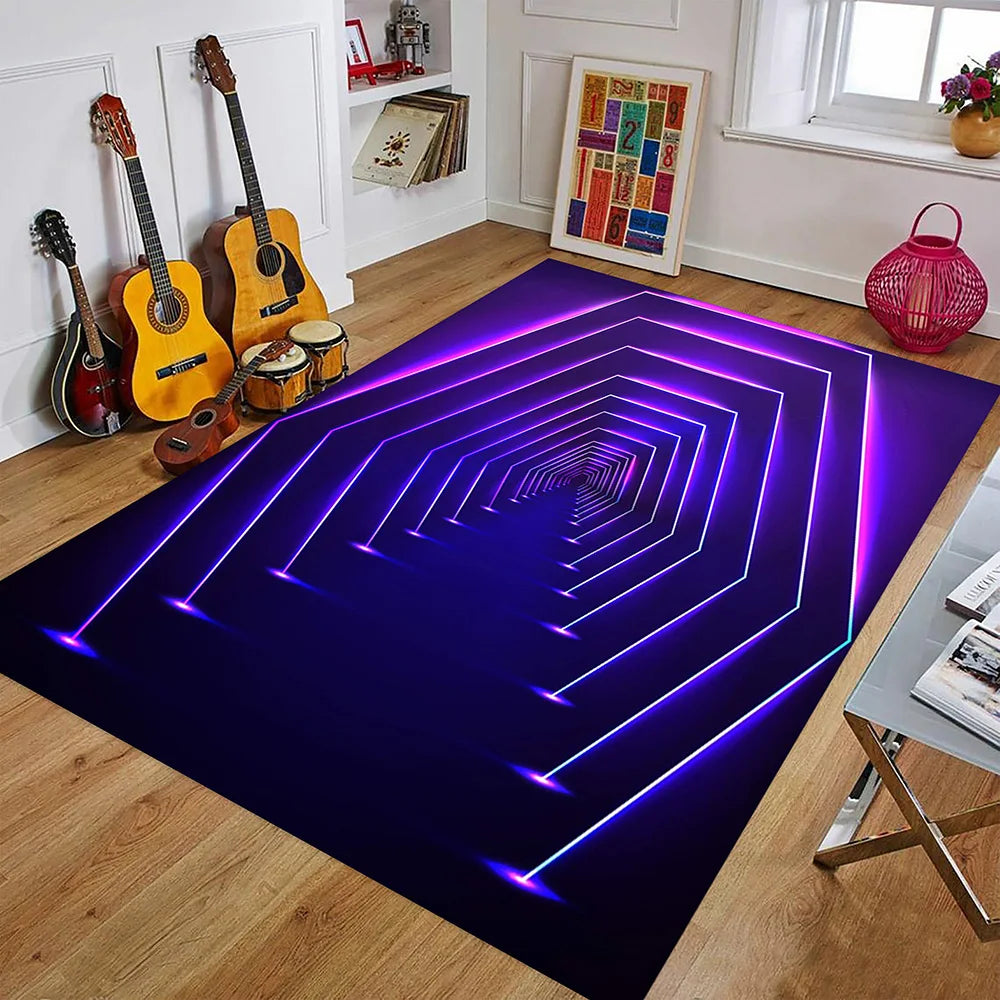 3D LED Lights Illusion  Rug
