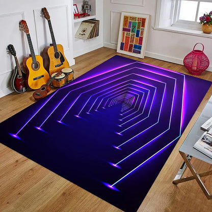3D LED Lights Illusion  Rug