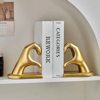 Heart-Hands Bookend Sculpture