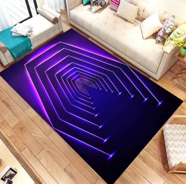 3D LED Lights Illusion  Rug